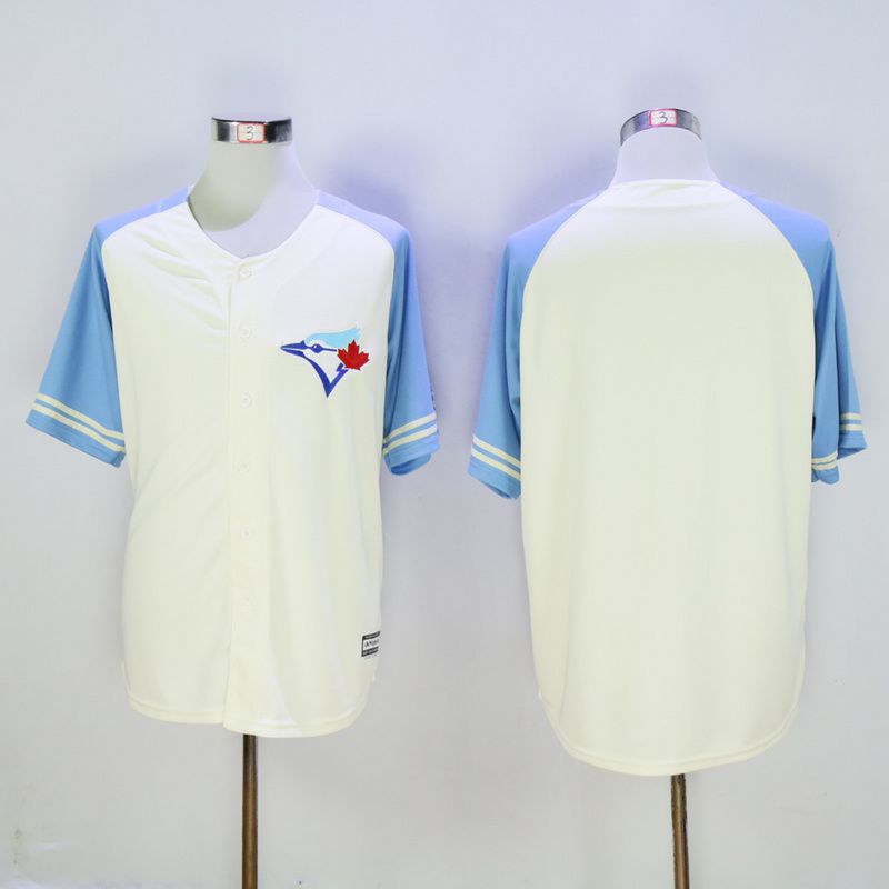 Men Toronto Blue Jays Blank Cream MLB Jerseys